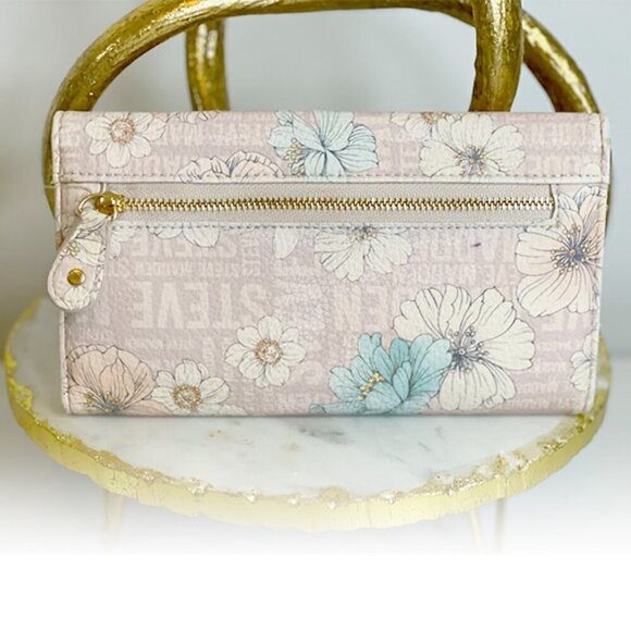 STEVE MADDEN Blush Floral Trifold Wallet Wristlet | NWOT Authentic - Picture 9 of 13